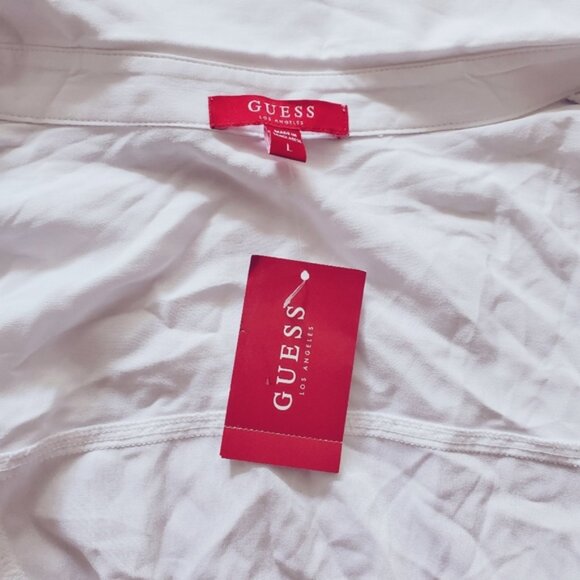 NWT Guess Los Angeles White Challis Robe Dress - Picture 9 of 14